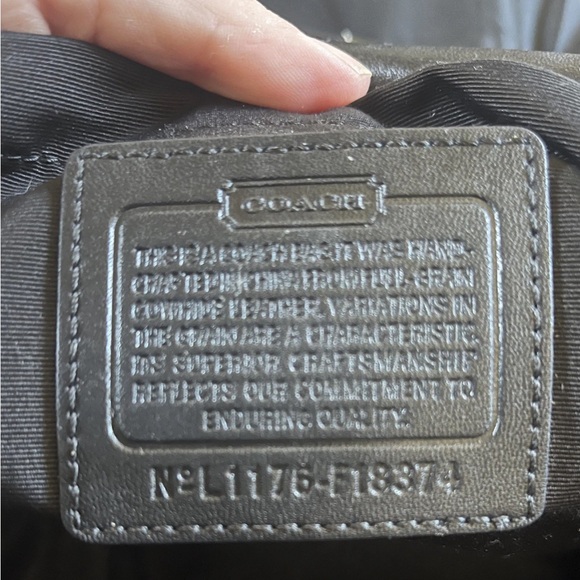 COACH Black Leather Women's Diaper purse Bag - Picture 6 of 7